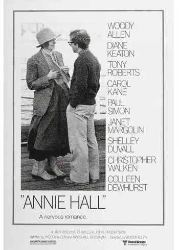 ANNIE HALL киноплакат Диана Китон Вуди Аллен Забавный причудливый ироничный Шелковый плакат декоративной живописи 24x36 дюймов