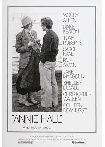 ANNIE HALL киноплакат Диана Китон Вуди Аллен Забавный причудливый ироничный Шелковый