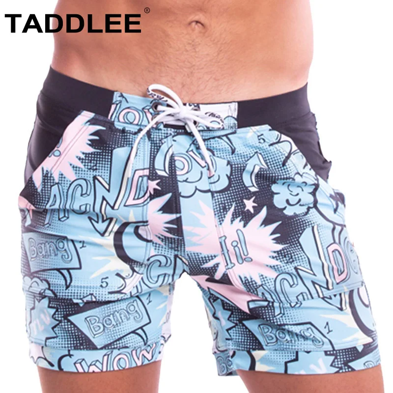 

Taddlee Brand Sexy Men's Swimwear Swimsuits Swim Boxer Briefs Trunks Short Beach Board Shorts Pockets Surf Bathing Suits Gay New