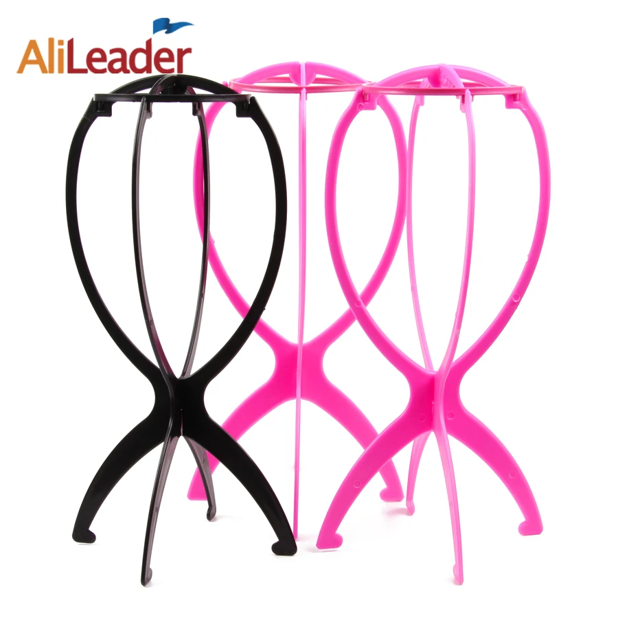 Salon Home Use Folding Le Durable Wig Stand Plastic 1pc Black Salon Home Use Folding Le Durable Wig Stand Plastic 1pc Black Pink Color Wigstand Holders For Styling About 18x36cm In Stands From Hair