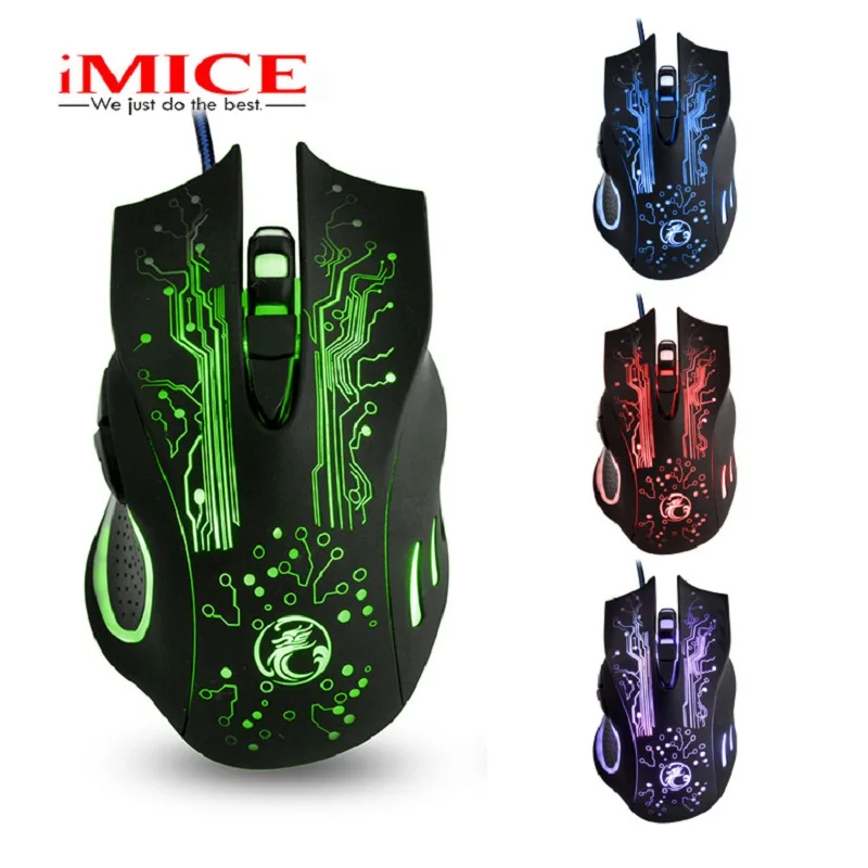 Игровая мышь iMice Проводная компьютерная USB Gamer 5000 dpi PC Mause 6 кнопок эргономичная