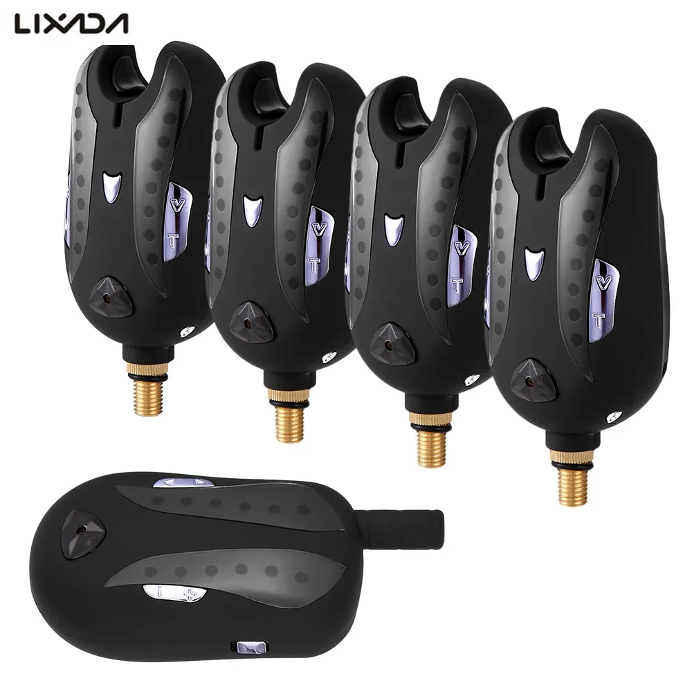 

Lixada Wireless Digital Fishing Bite Alarms Set 2/3/4 pcs with LCD Screen Indicator 1 Receiver with box for carp fishing