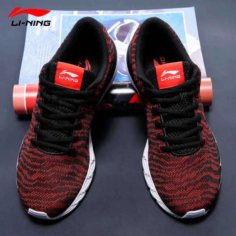 Li-Ning/Мужская обувь года; светящийся светильник; дышащие Текстильные кроссовки; удобная спортивная обувь с подкладкой; супер светильник; обувь для бега - Цвет: Красный