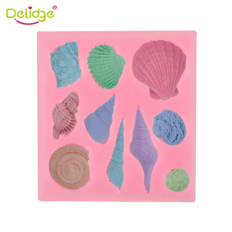 

Delidge 3D Conch Shell Pattern Silicone Fondant Mould DIY Sea Theme Chocolate Cookie Mold Paste Candy Cake Decorating Tool