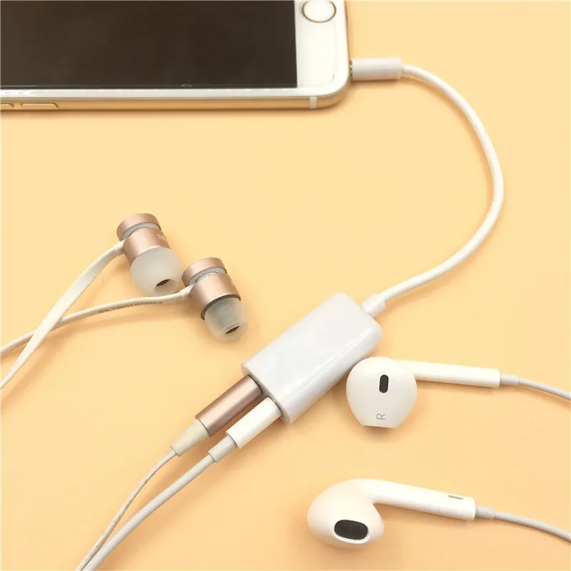 AUX Audio Cable earphones Splitter Adapter 1 to 2 for Apple iPhone 4 5