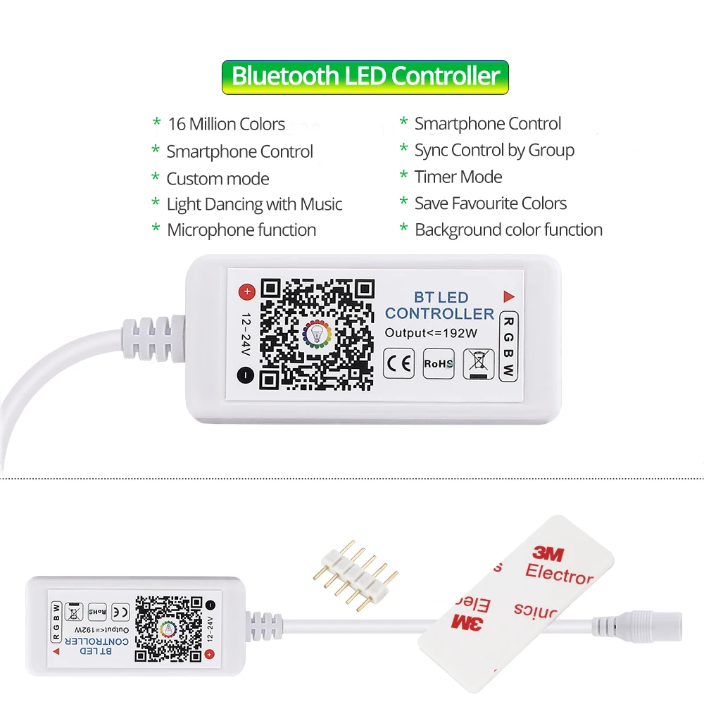 Набор светодиодных лент с Bluetooth RGB/RGBW/RGBWW, светодиодный светильник, водонепроницаемая гибкая светодиодная лента 5 м/рулон с адаптером питания 3A