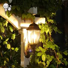 Для активного отдыха, Медь Алюминий Стекло настенный светильник Водонепроницаемый Европейский Винтаж арт-деко бра освещение для балкона с широким сбытом E27 лампы