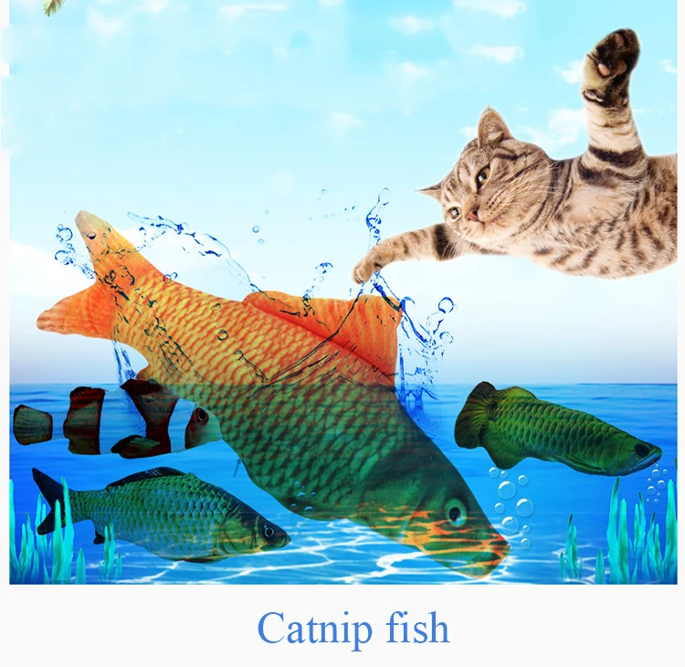 Кошка игрушка-кот рыбы игрушечная кошка подарок 3D моделирование Подушка-рыба Фаршированная Рыба Интерактивная кошка плюшевая игрушка для питомца рыбы товары для домашних животных