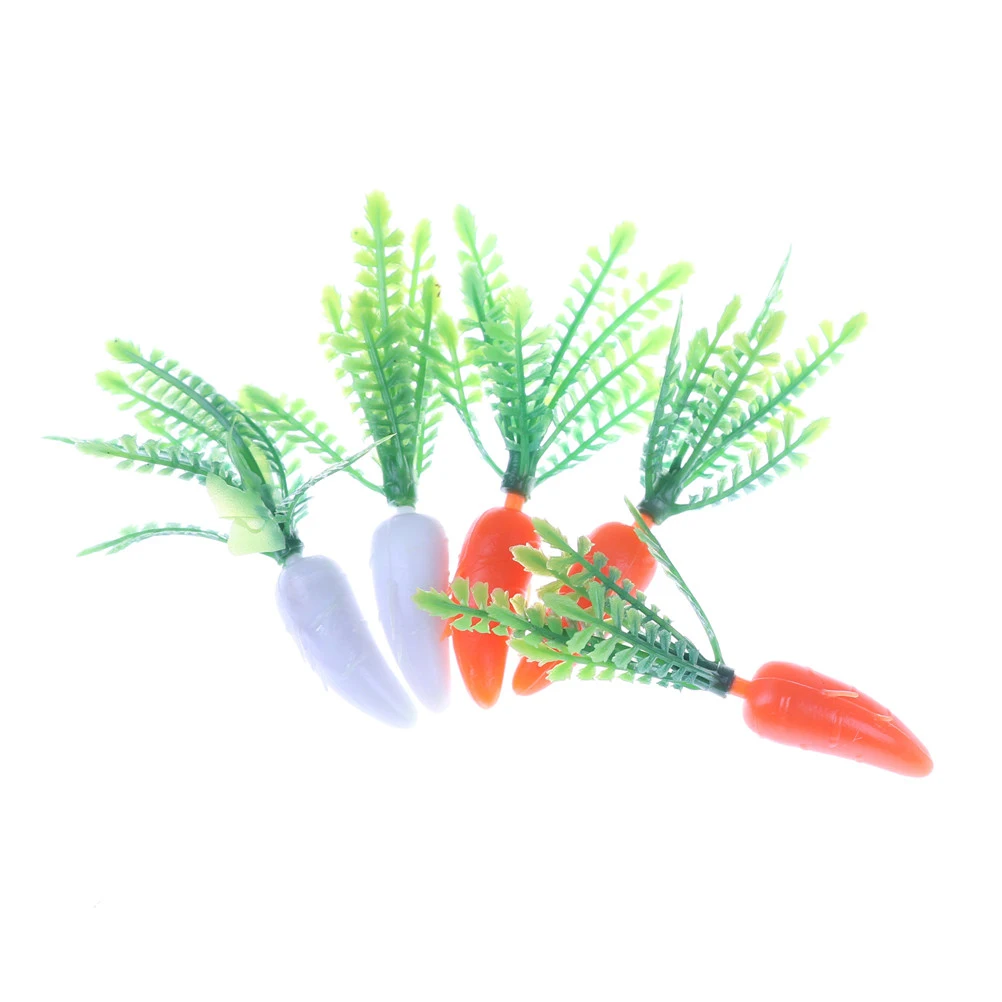 

5 Pcs/Set Mini Vegetables Carrot Miniature Simulation Radish Home Decoration Kitchen Toy For Girls Gift