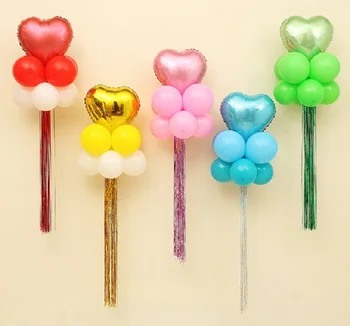 

10pcs/lot 100cm helium Balloon accessories Tassel Ribbon Laser door curtain foil rain decoration Birthday Wedding Party supplies