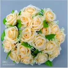 Свадебный букет фестивали шелковые цветы Моделирование искусственных цветов искусственные ветки искусственные розы цветы 50 шт