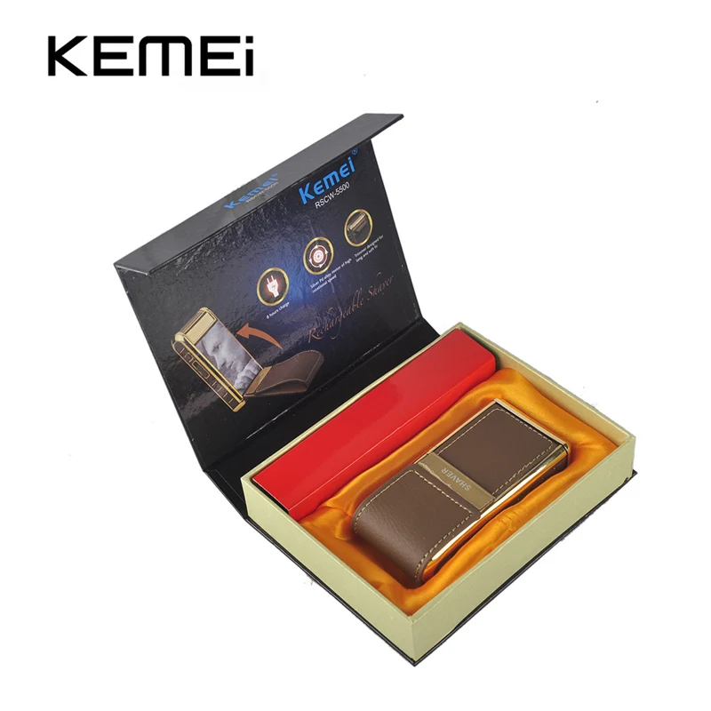 KEMEI KM-5500, 2в1, Kemei, Мужская электрическая бритва, бритва, кожа, обернутая, перезаряжаемая, усы, борода, бритва, триммер, бритвенный станок