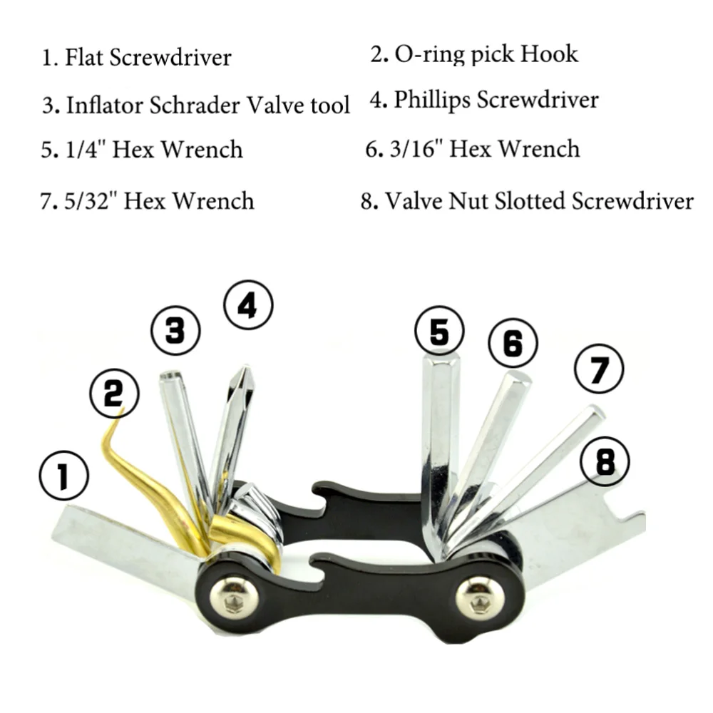 8 в 1 Mutli компактное подводное погружение уплотнительное кольцо на выбор шестигранный ключ Отвертка Набор многофункциональный инструмент профессиональный дайвер ремонтный инструмент