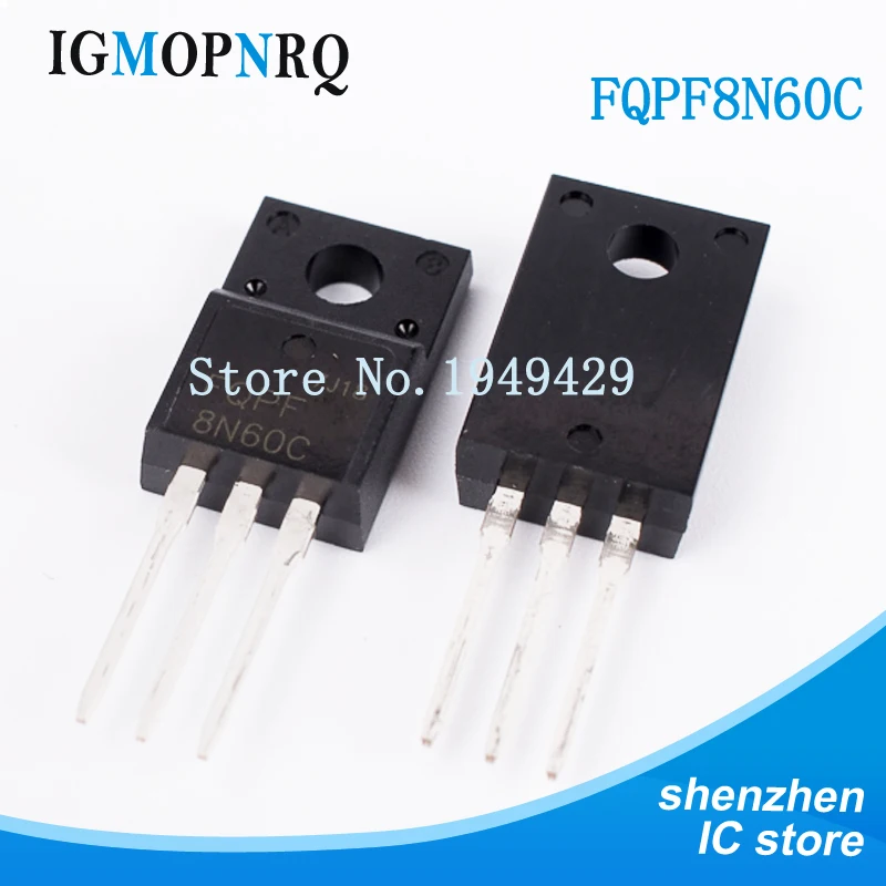 10 шт./лот FQPF8N60C TO-220 8N60C 8N60 MOSFET 600V N-Ch Q-FET advance C-Series New | Электронные компоненты и