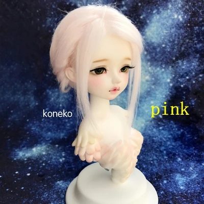 Розовый 1/3 1/4 1/6 8 10 12 bylthe yosd SD AOD DOD BJD парик MSD Dollfie furwig кукла игрушка woolwig 11 см 12 18 см19 см22 см23 см24 см fw037 - Цвет: Розовый