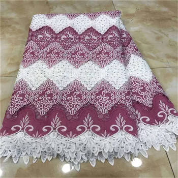 

2019 New Design Nigerian Lace Fabrics Milk Silk Cotton Swiss Voile Lace African Fabric For Wedding Dress 5Yards/Lot