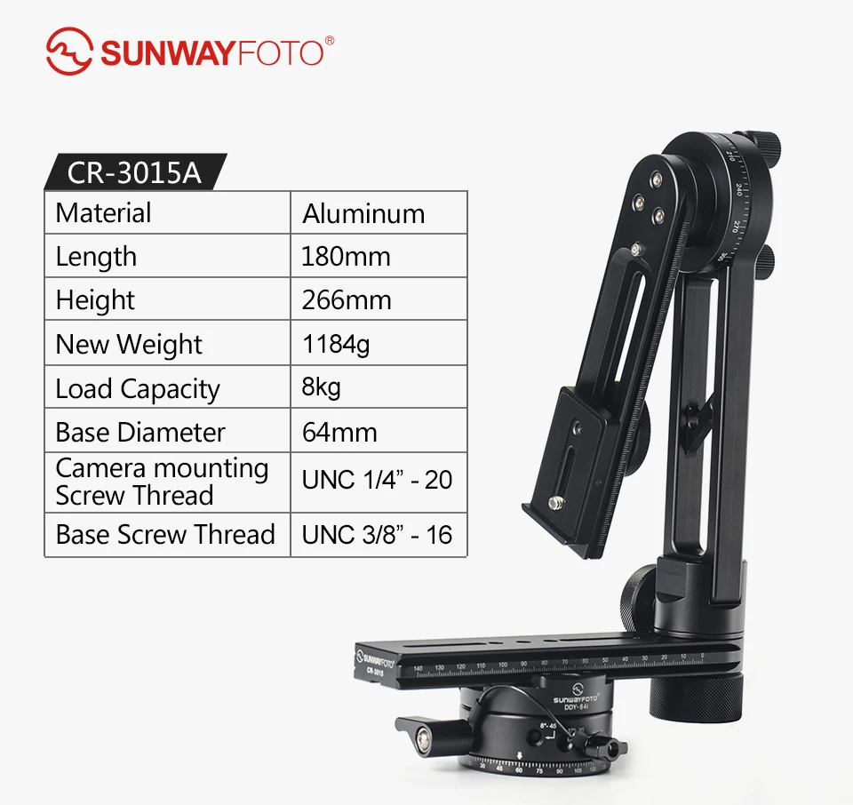 SUNWAYFOTO CR-3015A 360 VR панорамная головка штатива, панорамная головка, подставка для камеры, панорамная головка для Manfrotto Benro