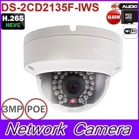 

Original hikvision WiFi IP POE Camera DS-2CD2135F-IWS replace DS-2CD2132F-IWS & DS-2CD3132F-IWS 3MP with Card Slot & Audio