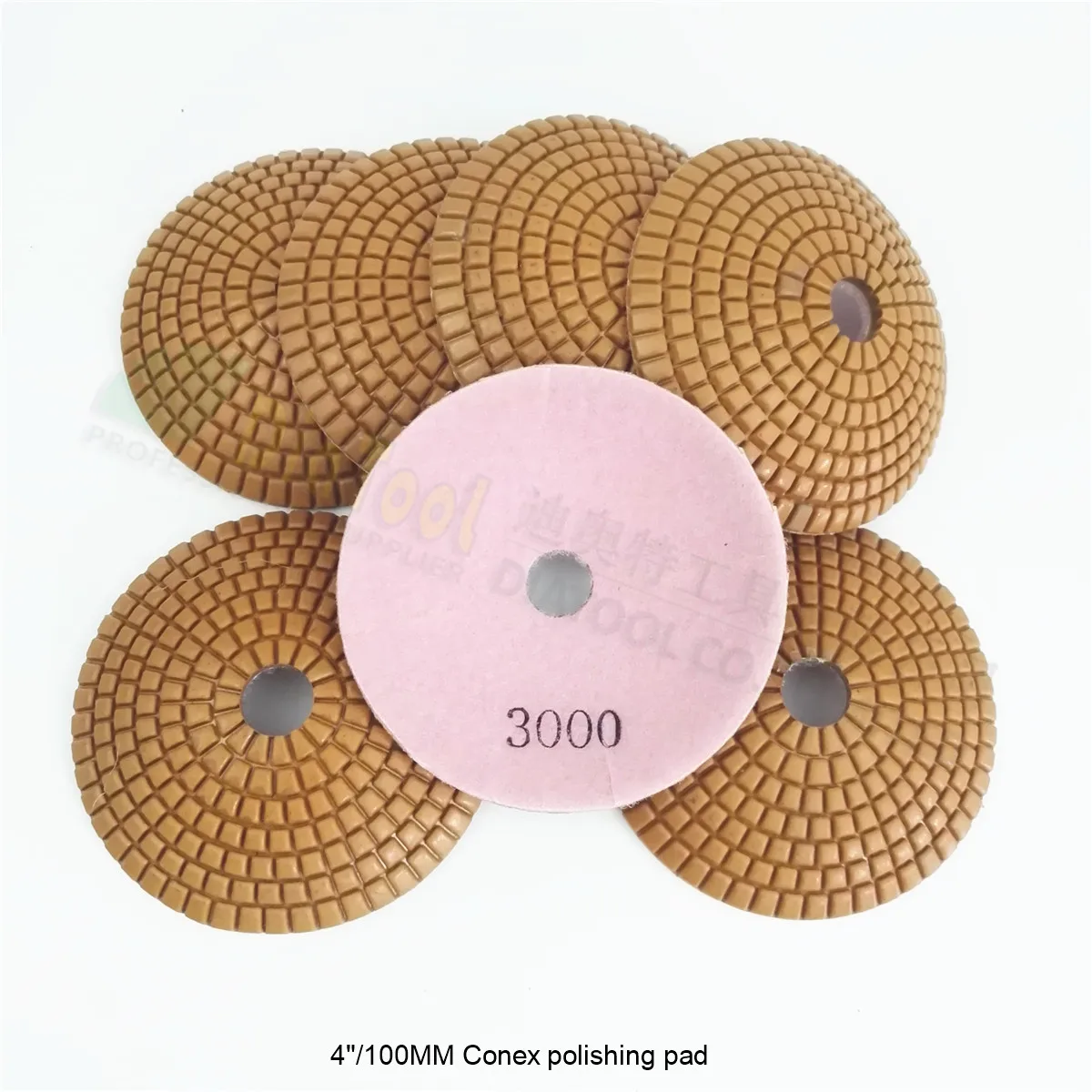 

SHDIATOOL 7pcs 4" #3000 bowl shaped wet diamond polishing pads for marble granite ceramic Diameter 100mm convex sanding disc