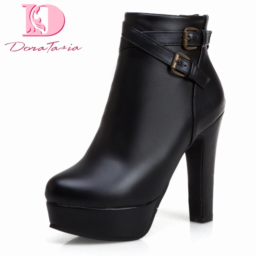 

Women's BIG Size 34-50 2019 Autumn Winter Boots Women Shoes High Heels Platform Zipper Party Booties Shoes Woman Boots Female