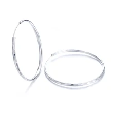 Hot sell fashion 6cm diameter circle women 925 sterling silver ladies`hoop earrings jewelry gift wholesale cheap female Hot sell fashion 6cm diameter circle women 925 sterling silver ladies`hoop earrings jewelry gift wholesale cheap female