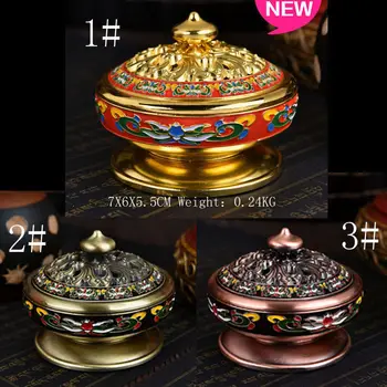 

Handmade Tibetan Tibet Buddhist Alloy Enamel loisonn incense Burner Coil Holder