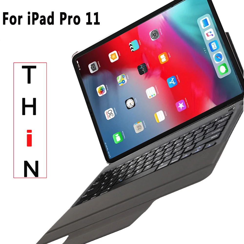 Чехол с клавиатурой для Apple iPad Pro 11 2018 a1987 A80 A2013 A1934 тонкий чехол + пленка ручка |