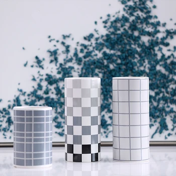 

2019 New Arrival Mosaic/Grid Ceramic Vases Nordic Style High Quality Home Decoration Desktop Furnishings Flower Pot Gift 37