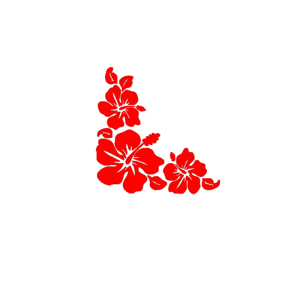 2        14cm14cm Hibiscus Flowers Vinyl Bumper Stickers For Car Truck Window Tool Boxes Wall Laptop Notebook Car Sticker Decals