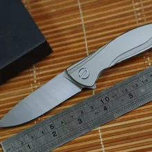 JUFULE маленький неоновый Dmitry Sinkevich заказной oem шарикоподшипник D2 титановый плавник складной охотничий нож для выживания на открытом воздухе EDC F3 инструмент