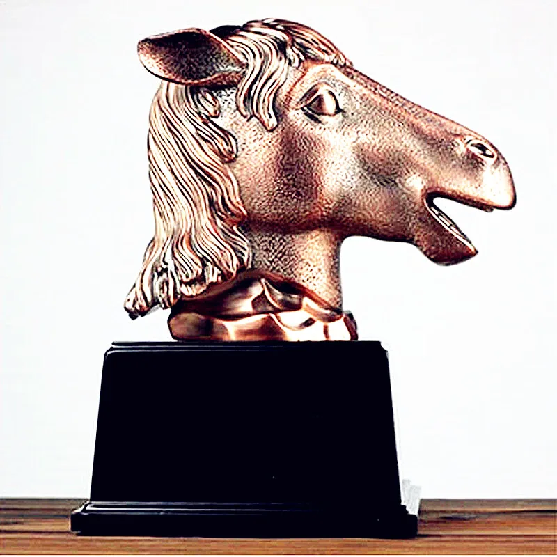 

Animals Statue Chinese Zodiac Horse Bust Colophony Crafts Cartoon Home Desktop Decoration Office Collectible L2247