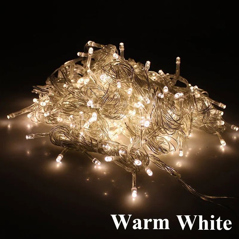 Рождественский светильник s наружный 6 м x 3 м RGB светодиодный светильник-Гирлянда для внутреннего украшения рождественской елки Водонепроницаемая Праздничная гирлянда Сказочный светильник s 220 В - Испускаемый цвет: Тёплый белый