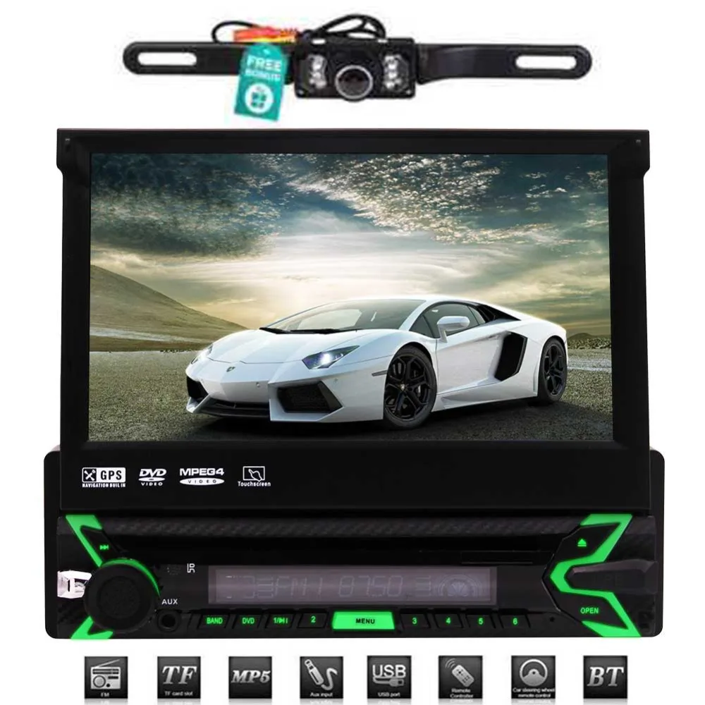 

Single 1 Din Car GPS Navigation Bluetooth Player with 7 Inch Touch Screen with 800*480 Resolution RDS Radio USB/TF Touch Screen