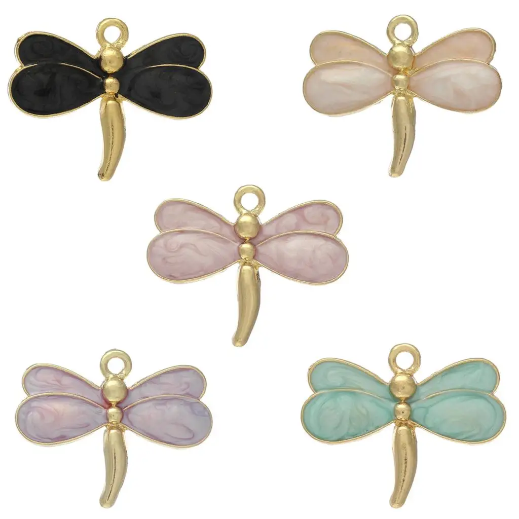 

8SEASONS Charm Pendants Dragonfly Mixed Enamel 26mm(1") x 21mm( 7/8"),10 Pcs