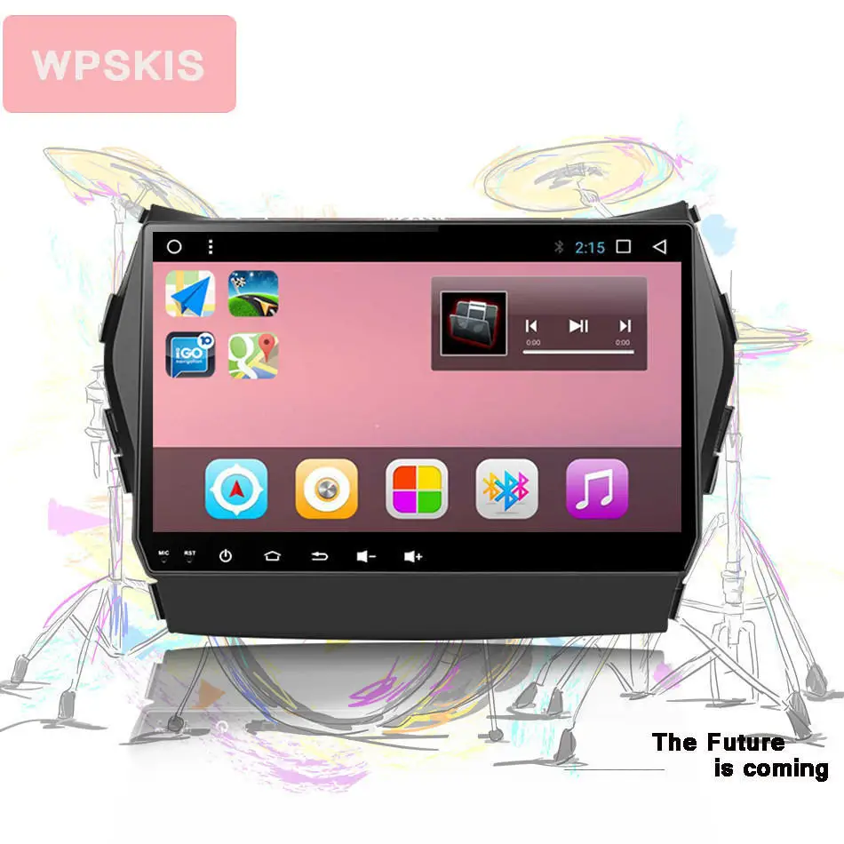 Discount Android 9.0 car dvd player for HYUNDAI IX45 Hyundai Santa Fe 2013 2014 2015-17 car radio in dash 2 din 1024*600 Tape Recorder BT 3