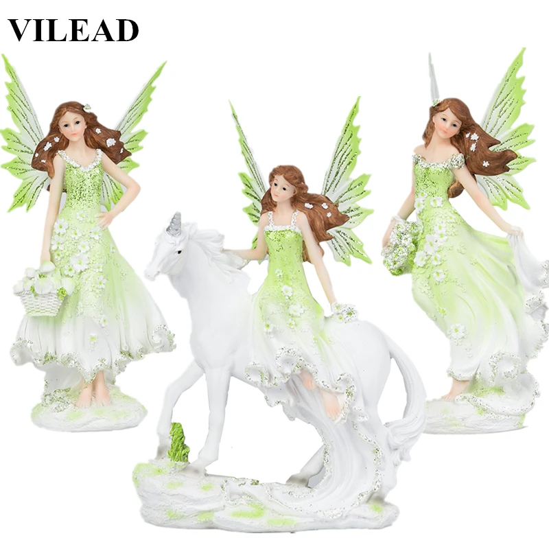 

Crafts For Kids 5 Styles Resin Angel Fairy Figurine Unicorn Horn Flower Fairy Statue Horse Miniatures Modern Animal Hogar Toys