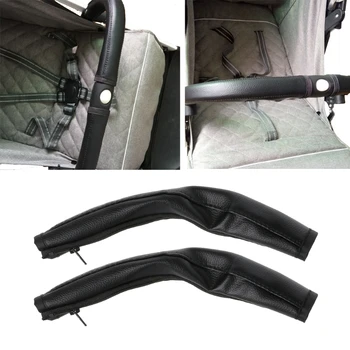 

2 Pcs/Set Stroller Armrest Protective Cover Baby Pram Stroller Handle Bar Leather Protective Grip Armrest Cover fr024