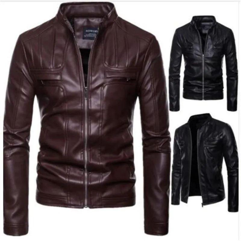 Новое поступление, брендовая мотоциклетная кожаная куртка для мужчин, jaqueta de couro masculina, повседневные мужские кожаные куртки, пальто, мужская одежда