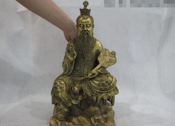 

Collectible bronze S2733 China Taoism Leader Brass Copper Seat High Lord Lao jun Taoist God Buddha Statue (B0328)