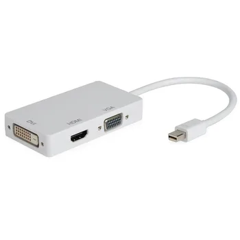 

AAAE Top HDMI / DVI / VGA display port cable adapter, mini display port (Thunderbolt) (R) 3 in 1, white