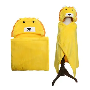 

Lion Animal Kid Baby Hooded Bath Towel with hood Bathrobe Cloak Neonatal Cartoon Towels Blanket Newborn Soft Fleece swaddle Wrap