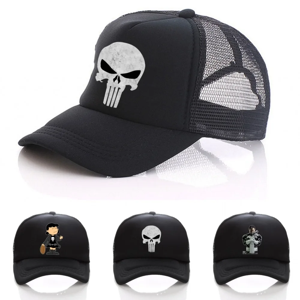 Каратель шляпа летние бейсболки для женщин и мужчин с принтом черепа Регулируемые Snapback Шляпы Скелет маскировочный костюм шляпа Кепка