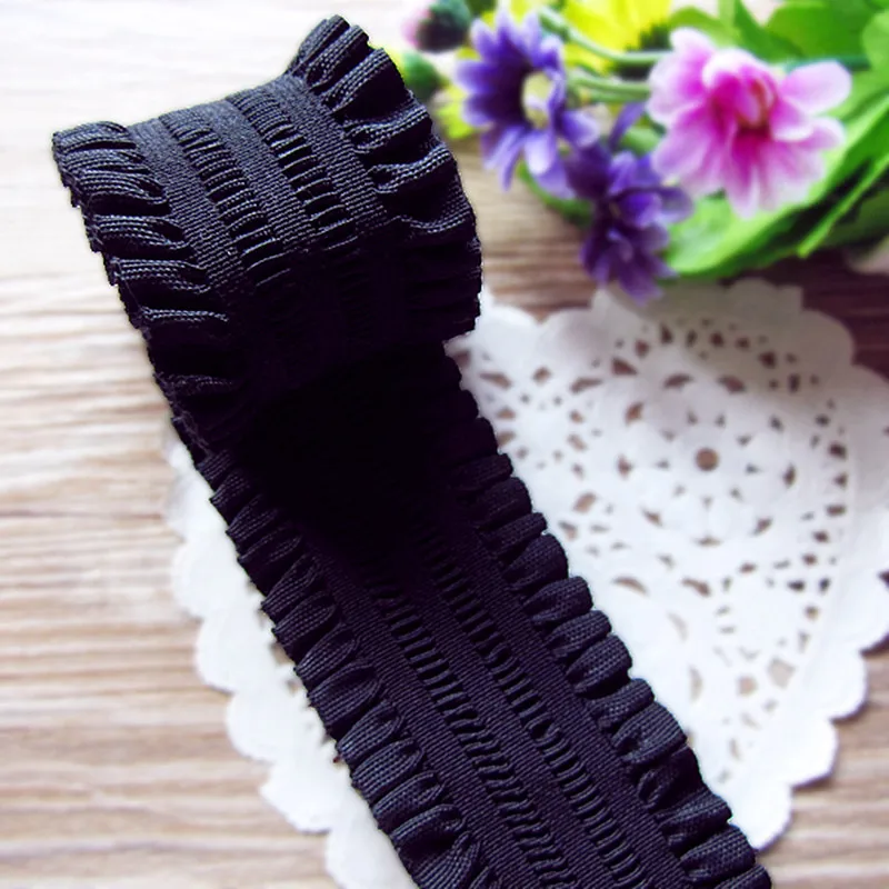 Elastic Waistband Width 5cm Black Jacquard Lace Elastic Waist Belt Bands Handmade Garment DIY Skirt Accessories 1 Meter