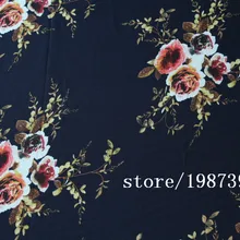 145 см ширина перламутровая ткань с большим цветком синий фон не может увидеть через юбку костюм-платье повязка на голову CH-7790