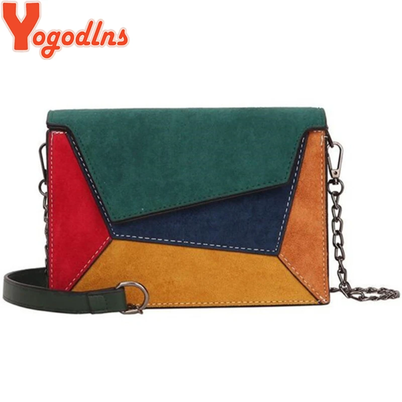 Yogodlns الرجعية ماتي خليط Crossbody حقائب للنساء رسل أكياس سلسلة حزام حقيبة كتف صغيرة رفرف كريسس-حقيبة مقصية