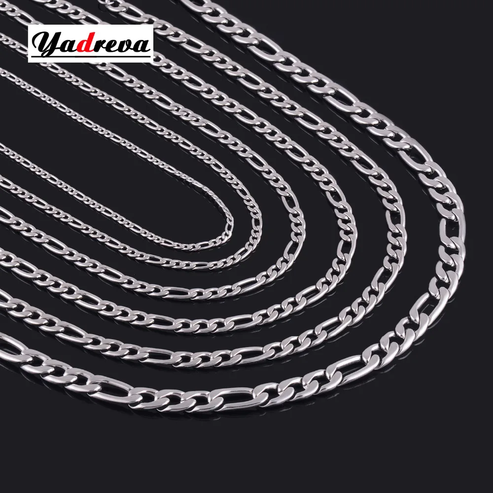 

3/4/5/6/7/8/9/10/11/13mm Figaro Chain Stainless Steel Curb Link Chain Neckalce Waterproof Never Fade Length Customized