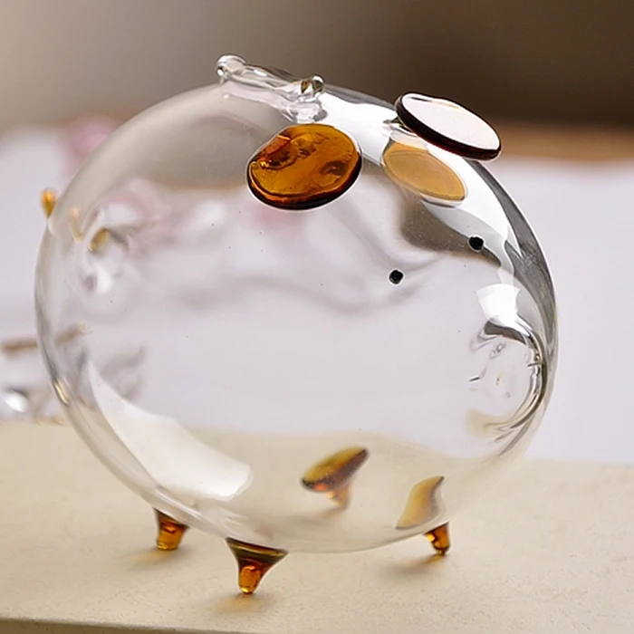 Hucha grande de cristal transparente, hucha bonita kawaii, regalo de