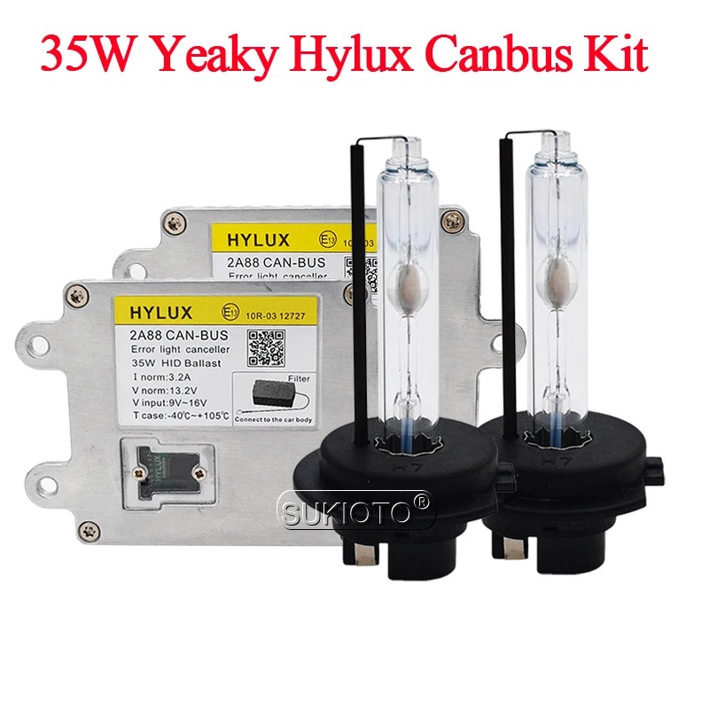 SUKIOTO AC 35W Canbus HID Xenon Kit Yeaky H1 H11 HB3 HB4 D2H H7 Xenon Bulb 4500K 5500K 6500K Hylux 2A88 Canbus HID Ballast Kit