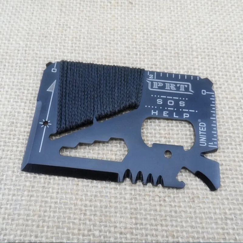 

NEW 1pcs EDC Credit Card Size Multifunctional Tool with Para-cord SOS Outdoor Camping Survival Emergency Tool Pocket Knife