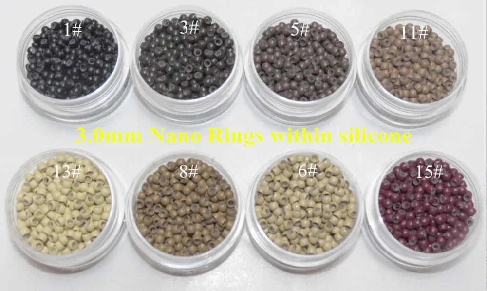 Contas de Cabelo Anel de Contas Peças por Garrafa Nano Cabelo Extensions Silicone Micro Beads Ligação 1000
